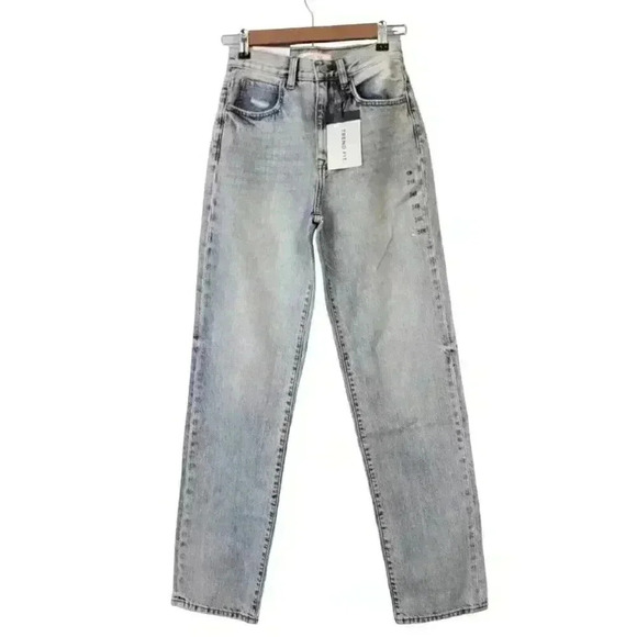 Willow & Root Denim - NWT Willow Root Buckle Jeans Size 24 The Vintage Dad Denim High Rise Light Wash